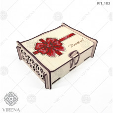 ТБ_КП_103 Дерев'яна коробка для подарунків. Virena. Набір для вишивки бісером