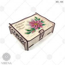 ТБ_КП_105 Дерев'яна коробка для подарунків. Virena. Набір для вишивки бісером