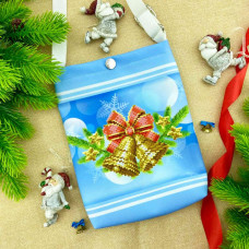 ТБ_Мішечок_210 Virena Набір для вишивки бісером - Мішечок для посівання з ременем з дзвониками 16х22,5х2 см (габардин)