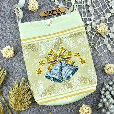 ТБ_Мішечок_212 Virena Набір для вишивки бісером - Мішечок для посівання з дзвониками 16х22,5х2 см (габардин)