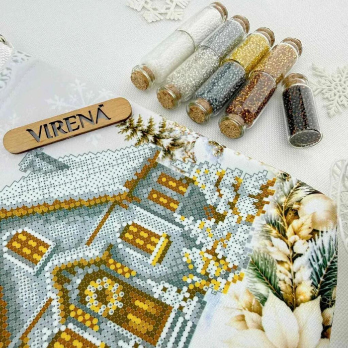 ТБ_Мішечок_215 Virena Набір для вишивки бісером - Мішечок для посівання новорічний 16х22х2 см (схема на габардині)