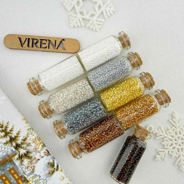 ТБ_Мішечок_215 Virena Набір для вишивки бісером - Мішечок для посівання новорічний 16х22х2 см (схема на габардині)