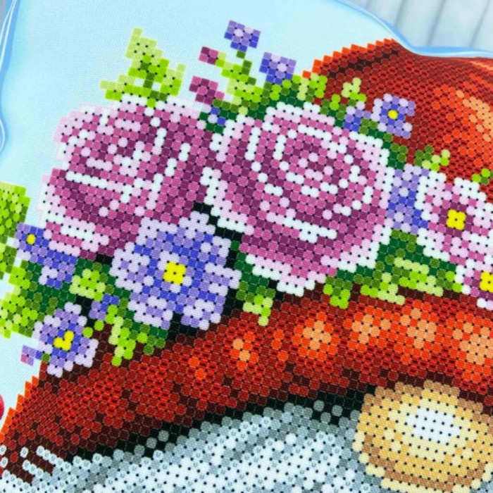 ТБ_НД_247 Virena Набір для вишивки бісером - Наволочка декоративна Гном з сердечком 31x31 см (схема на габардині)