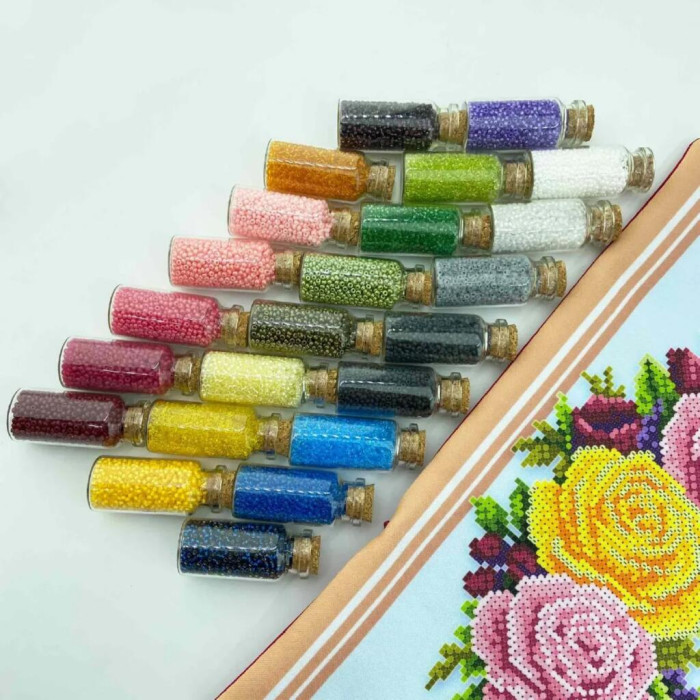 ТБ_НД_248 Virena Набір для вишивки бісером - Наволочка декоративна Віночок з пташкою  31x31 см (схема на габардині)