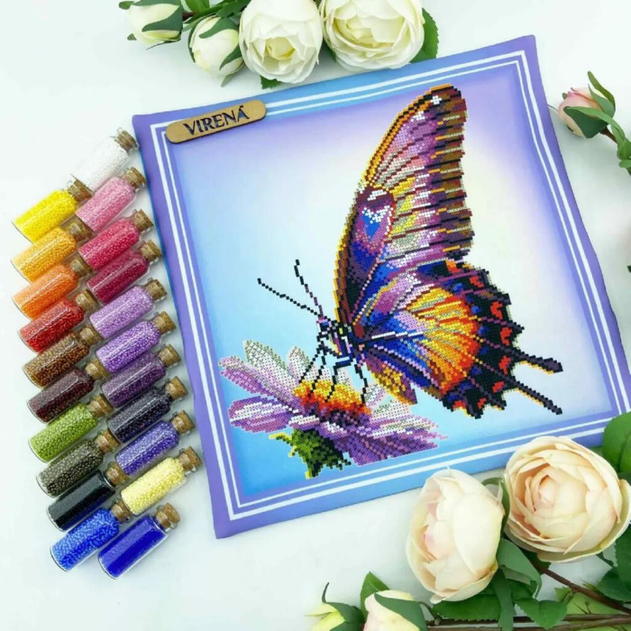 ТБ_НД_249 Virena Набір для вишивки бісером - Наволочка декоративна Метелик 31x31 см (схема на габардині)