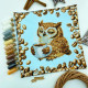 ТБ_НД_250 Virena Набір для вишивки бісером - Наволочка декоративна Сова з чашкою кави 31x31 см (схема на габардині)
