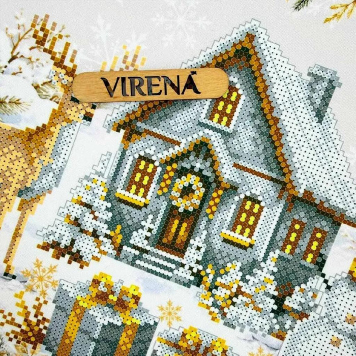 ТБ_НД_253 Virena Набір для вишивки бісером - Наволочка декоративна Новорічна 31x31 см (схема на габардині)