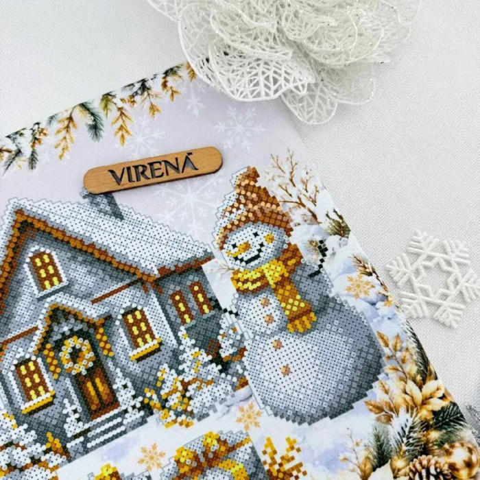 ТБ_НД_253 Virena Набір для вишивки бісером - Наволочка декоративна Новорічна 31x31 см (схема на габардині)