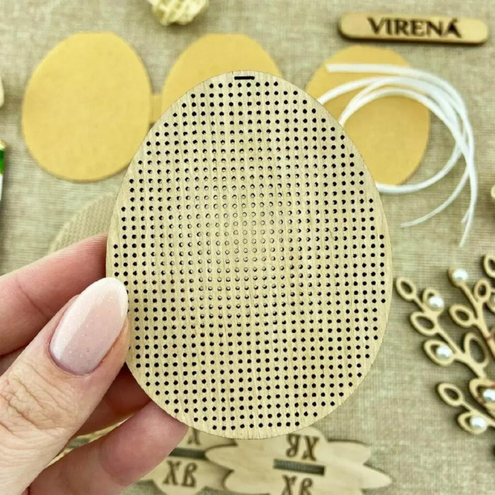 ТБ_НІП_401 Virena Набір для вишивки бісером по дереву - Великодні міні-іграшки 6,6x8,6 см (3шт)