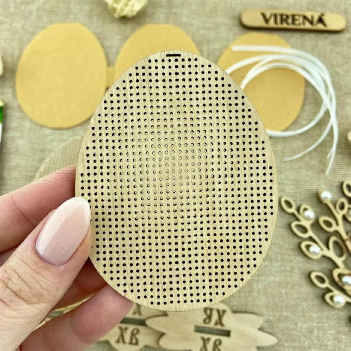 ТБ_НІП_402 Virena Набір для вишивки бісером по дереву - Великодні міні-іграшки 6,6x8,6 см (3шт)