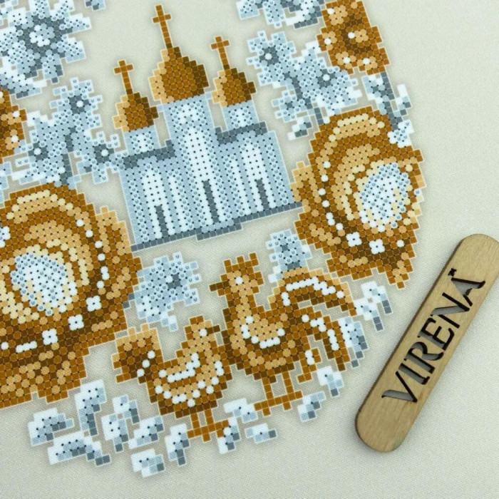 ТБ_РКВ_103 Virena Набір для вишивки бісером - Великодній рушник на кошик 33x51 см (габардин)