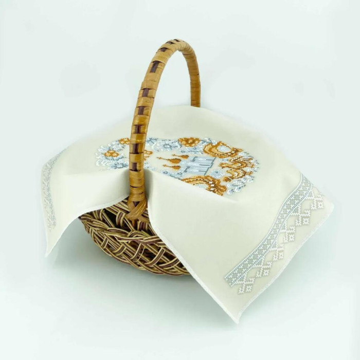 ТБ_РКВ_103 Virena Набір для вишивки бісером - Великодній рушник на кошик 33x51 см (габардин)