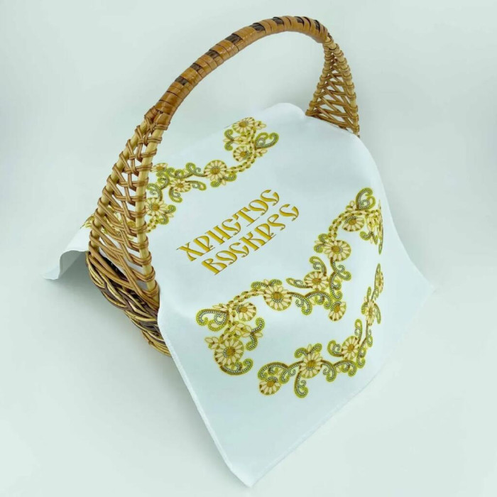 ТБ_РКВ_105 Virena Набір для вишивки бісером і бусинами - Великодній рушник на кошик 33x51 см (габардин)