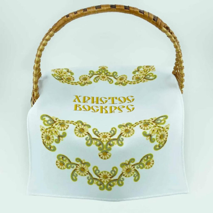 ТБ_РКВ_105 Virena Набір для вишивки бісером і бусинами - Великодній рушник на кошик 33x51 см (габардин)