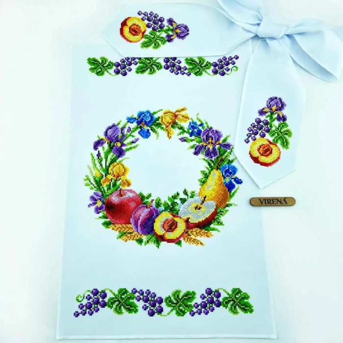 ТБ_РКВ_107 Virena Набір для вишивки бісером - Рушник до Спаса великий на кошик, 33x51 см (габардин)