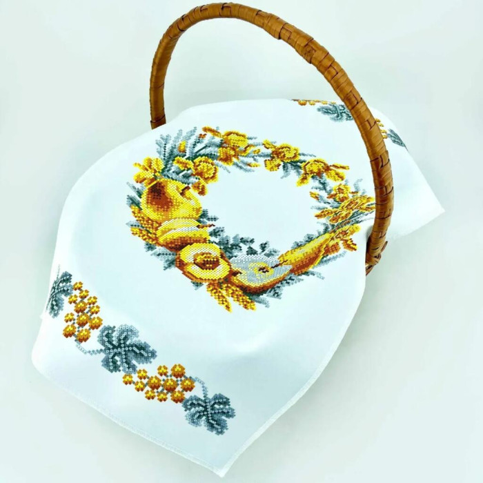 ТБ_РКВ_108 Virena Набір для вишивки бісером - Рушник до Спаса великий на кошик, 33x51 см (габардин)