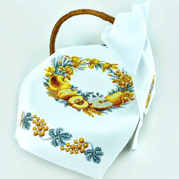 ТБ_РКВ_108 Virena Набір для вишивки бісером - Рушник до Спаса великий на кошик, 33x51 см (габардин)