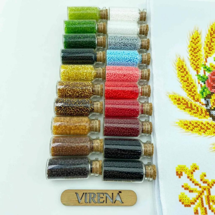 ТБ_РВМ_054 Virena Набір для вишивки бісером - Весільний рушник малий, 20x140 см (габардин)