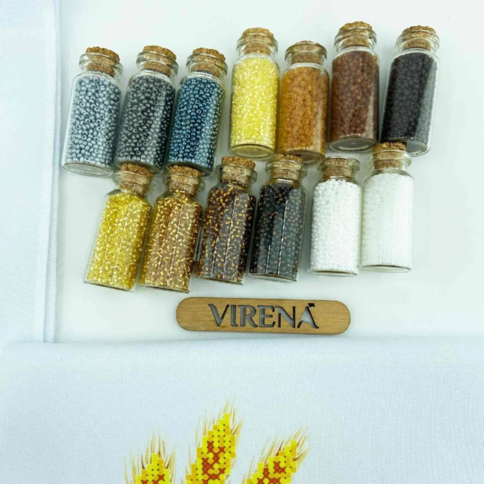 ТБ_РВМ_055 Virena Набір для вишивки бісером - Весільний рушник малий, 20x140 см (габардин)