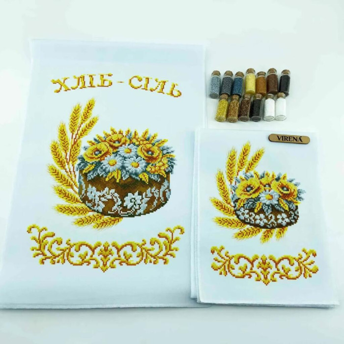 ТБ_РВМ_055 Virena Набір для вишивки бісером - Весільний рушник малий, 20x140 см (габардин)