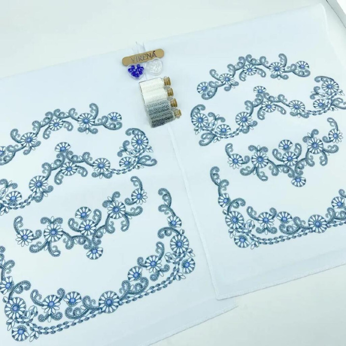 ТБ_РВВ_070 Virena Набір для вишивки бісером та бусинами - Рушник весільний великий в сріблі 35x190 (габардин) ТБ_РВВ_070 Virena Набір для вишивки бісером та бусинами - Рушник весільний великий в сріблі 35x190 (габардин)