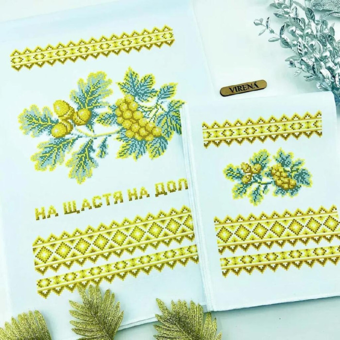 ТБ_РВВ_072 Virena Набір для вишивки бісером -  Весільний рушник великий 35x190 см (габардин)