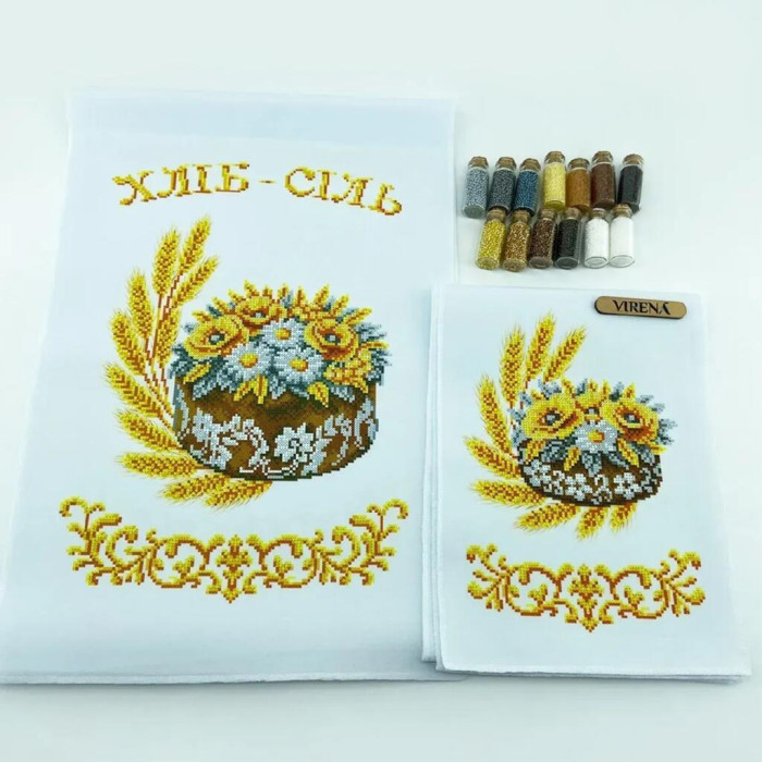ТБ_РВВ_074 Virena Набір для вишивки бісером - Весільний рушник великий, 35x190 см (габардин)