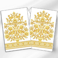 ТБ_РВВ_077 Virena Набір для вишивки бісером - Весільний рушник великий в золоті, 35x190 см (габардин)