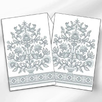 ТБ_РВВ_078 Virena Набір для вишивки бісером - Весільний рушник великий в сріблі, 35x190 см (габардин)