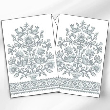 ТБ_РВВ_078 Virena Набір для вишивки бісером - Весільний рушник великий в сріблі, 35x190 см (габардин)