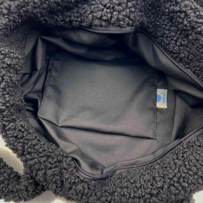 ТБ_Шоппер_814 Virena Набір для вишивки бісером - Сумка-шоппер Кардинал червоний з кавою 43x30 см (штучне хутро Teddy)