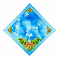 ТБ_СПВ_205 Virena Набір для вишивки бісером - Серветка різдвяна зі свічкою та дзвіночками 40x40 см (габардин)
