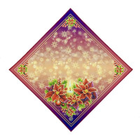 ТБ_СПВ_206 Virena Набір для вишивки бісером - Серветка різдвяна зі свічкою та різдвяними квітами 40x40 см (габардин)