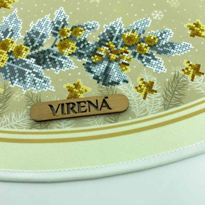 ТБ_СЯ_321 Virena Набір для вишивки бісером - Спідниця під ялинку Срібні різдвяні двоники 71х71 см (габардин) ТБ_СЯ_321 Virena Набір для вишивки бісером - Спідниця під ялинку Срібні різдвяні двоники 71х71 см (габардин)