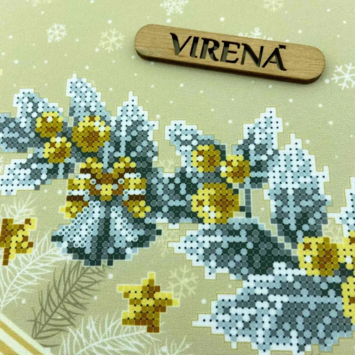 ТБ_СЯ_321 Virena Набір для вишивки бісером - Спідниця під ялинку Срібні різдвяні двоники 71х71 см (габардин) ТБ_СЯ_321 Virena Набір для вишивки бісером - Спідниця під ялинку Срібні різдвяні двоники 71х71 см (габардин)