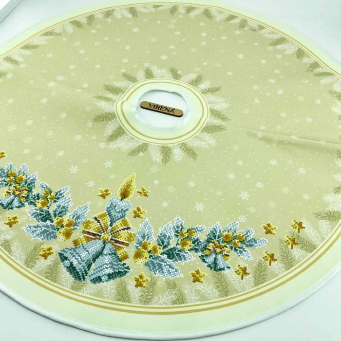 ТБ_СЯ_321 Virena Набір для вишивки бісером - Спідниця під ялинку Срібні різдвяні двоники 71х71 см (габардин) ТБ_СЯ_321 Virena Набір для вишивки бісером - Спідниця під ялинку Срібні різдвяні двоники 71х71 см (габардин)