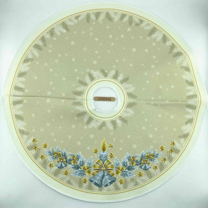 ТБ_СЯ_321 Virena Набір для вишивки бісером - Спідниця під ялинку Срібні різдвяні двоники 71х71 см (габардин) ТБ_СЯ_321 Virena Набір для вишивки бісером - Спідниця під ялинку Срібні різдвяні двоники 71х71 см (габардин)