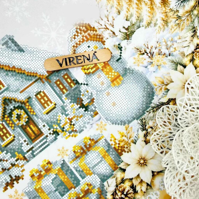 ТБ_СЯ_323 Virena Набір для вишивки бісером - Спідниця під ялинку Новорічна 71 см (схема на габардині)