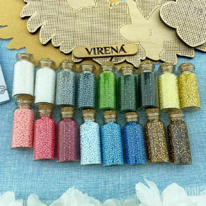 ТБ_Віночок_119 Virena Набір для вишивки бісером по дереву - Віночок настінний Великдень, 26x27 см