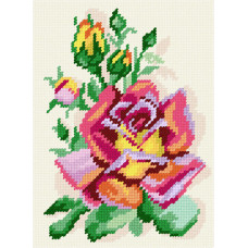 TD24 Троянда, 22х30 см. Quick Tapestry. Набір для вишивки пряжею гобеленовим стібком по канві з малюнком