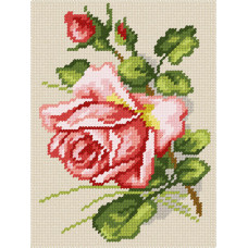 TD37 Рожева троянда, К. Кляйн, 22х30 см. Quick Tapestry. Набір для вишивки пряжею гобеленовим стібком по канві з малюнком