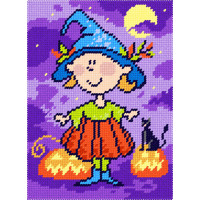 TD58 Quick Tapestry Набір для вишивки друкованим гобеленом - Маленька відьмочка 22x30 см (страмін)