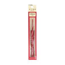 TED-020e Tulip Гачок Etimo Red №2 - 2 мм, довжина 14 см, алюміній, з подушечкою на ручці