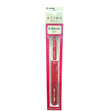 TED-100e Tulip Гачок Etimo Red №10 - 6 мм, довжина 14 см, алюміній, з подушечкою на ручці