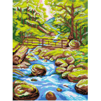 TJ03 Quick Tapestry Набір для вишивки друкованим гобеленом - Лісовий струмок 36x57см (схема на страміні)