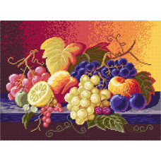 TJ21 Quick Tapestry Набір для вишивки друкованим гобеленом - Натюрморт Фрукти 36x57см (схема на страміні)