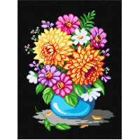 TJ37 Quick Tapestry Набір для вишивки друкованим гобеленом - Букет жоржин 36x57см (схема на страміні)