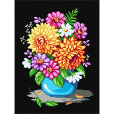 TJ37 Quick Tapestry Набір для вишивки друкованим гобеленом - Букет жоржин 36x57см (схема на страміні)