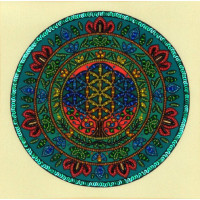 ТН-1433 ВДВ Схема для вишивання бісером - Мандала Лотос - сила відродження, 20x20 см