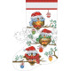 ТР167аБ3149 Новорічні сови. Барвиста вишиванка. Зшитий новорічний чобіток для вишивки